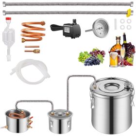 Moonshine Still Water Alcohol Distiller 3Gal w/Thumper Keg & 8W Water Pump