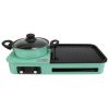 Electric Grill and Hot Pot Combo - 1600W Smokeless Korean BBQ Grill with Dual-Zone Cooking Non-Stick Surface & Adjustable Temp Control for 3-6 People