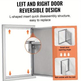 17W x 24H Inch Outdoor Kitchen Access Door, Flush Mount Design with Recessed Handle, for BBQ Island, Grilling Station, and Outdoor Cabinets