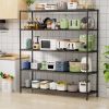 60" 5-Tier Black Wire Shelf - 800LBS Per Shelf, Heavy Duty Steel Storage Rack (60"W x 24"D x 82"H), Rust-Resistant for Kitchen/Laundry/Garage