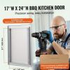 17W x 24H Inch Outdoor Kitchen Access Door, Flush Mount Design with Recessed Handle, for BBQ Island, Grilling Station, and Outdoor Cabinets