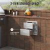 VEVOR Outdoor Kitchen Drawers 14W x 14.4H x 23D Inch, Flush Mount Double BBQ Drawers Stainless Steel with Handle