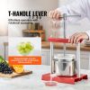VEVOR Fruit Wine Press, 1.6 Gallon/6L, 2 Stainless Steel Barrels, Manual Juice Maker