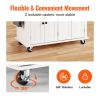 VEVOR Kitchen Island Cart with Solid Wood Top, 35.4" Width Mobile Carts with Storage Cabinet, Rolling Kitchen Table with Spice Rack, Towel Rack
