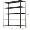 60" 5-Tier Black Wire Shelf - 800LBS Per Shelf, Heavy Duty Steel Storage Rack (60"W x 24"D x 82"H), Rust-Resistant for Kitchen/Laundry/Garage
