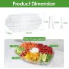 Fruit Ice Serving Tray Chilled Veggie Tray Shrimp Cocktail Serving Dish Appetizer Party Serving Platter Cold Food Buffet Server with Lid and 4 Compart