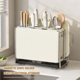 Knife Block Holder, Universal Knife Block, Kitchen Knife Holder, Kitchen Knife Rack Shelf (Color: White)